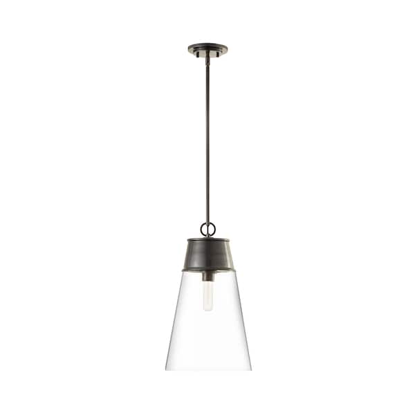 Z-Lite Wentworth 1 Light Pendant, Plated Bronze & Clear 2300P12-BP - main